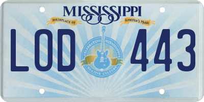 MS license plate LOD443