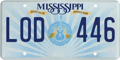 MS license plate LOD446