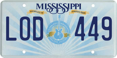 MS license plate LOD449