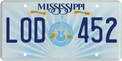 MS license plate LOD452
