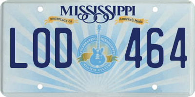 MS license plate LOD464