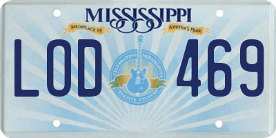 MS license plate LOD469