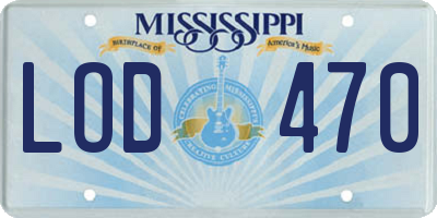 MS license plate LOD470