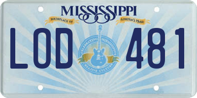 MS license plate LOD481