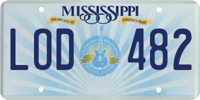 MS license plate LOD482