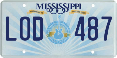 MS license plate LOD487