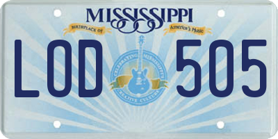 MS license plate LOD505