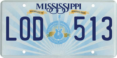 MS license plate LOD513