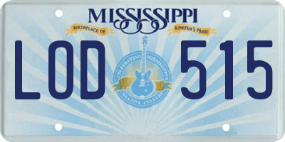 MS license plate LOD515