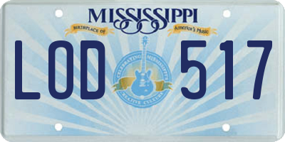 MS license plate LOD517