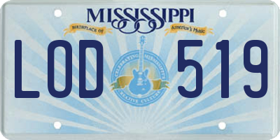 MS license plate LOD519