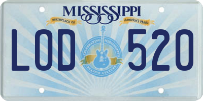 MS license plate LOD520