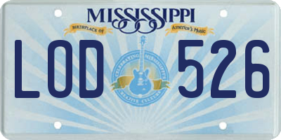 MS license plate LOD526