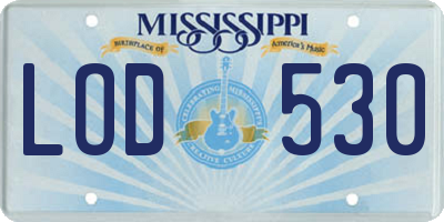 MS license plate LOD530