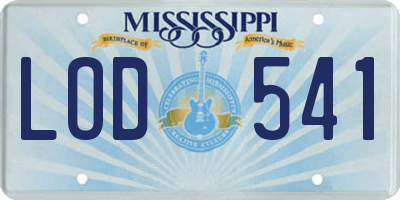 MS license plate LOD541