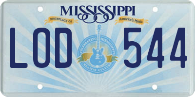 MS license plate LOD544