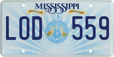 MS license plate LOD559