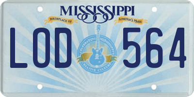 MS license plate LOD564