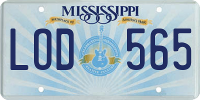 MS license plate LOD565