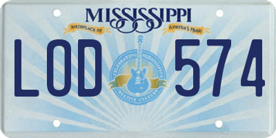 MS license plate LOD574