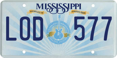 MS license plate LOD577