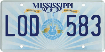 MS license plate LOD583