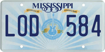 MS license plate LOD584