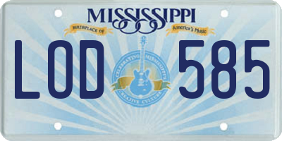 MS license plate LOD585