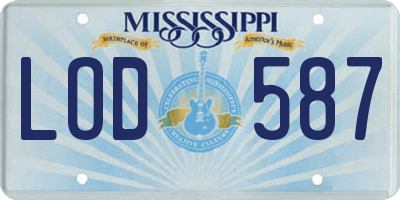 MS license plate LOD587