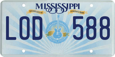 MS license plate LOD588