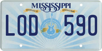 MS license plate LOD590