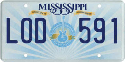 MS license plate LOD591