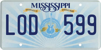 MS license plate LOD599