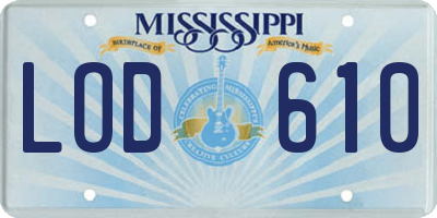 MS license plate LOD610