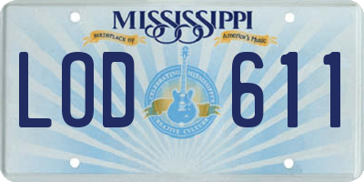 MS license plate LOD611
