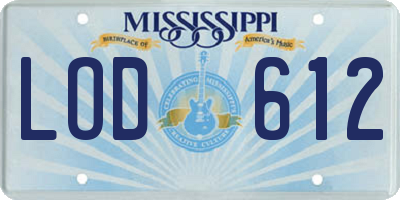 MS license plate LOD612