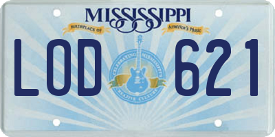 MS license plate LOD621