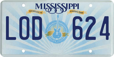 MS license plate LOD624