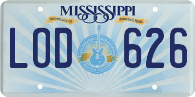MS license plate LOD626