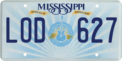 MS license plate LOD627