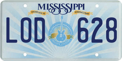MS license plate LOD628