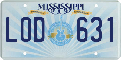 MS license plate LOD631