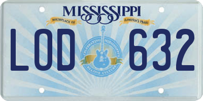 MS license plate LOD632