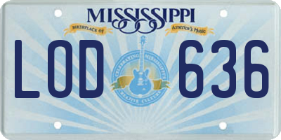 MS license plate LOD636