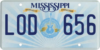 MS license plate LOD656