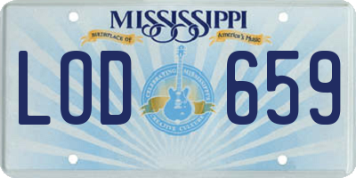MS license plate LOD659