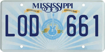 MS license plate LOD661
