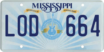 MS license plate LOD664