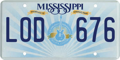 MS license plate LOD676