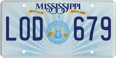 MS license plate LOD679